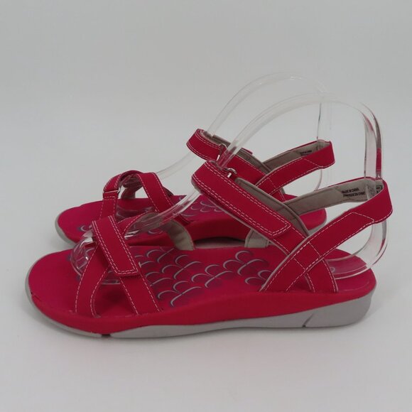 Clarks Womens 7 M 15906 Pink Gray Strappy Hook and Loop Comfort Sandals Shoes - Picture 5 of 13